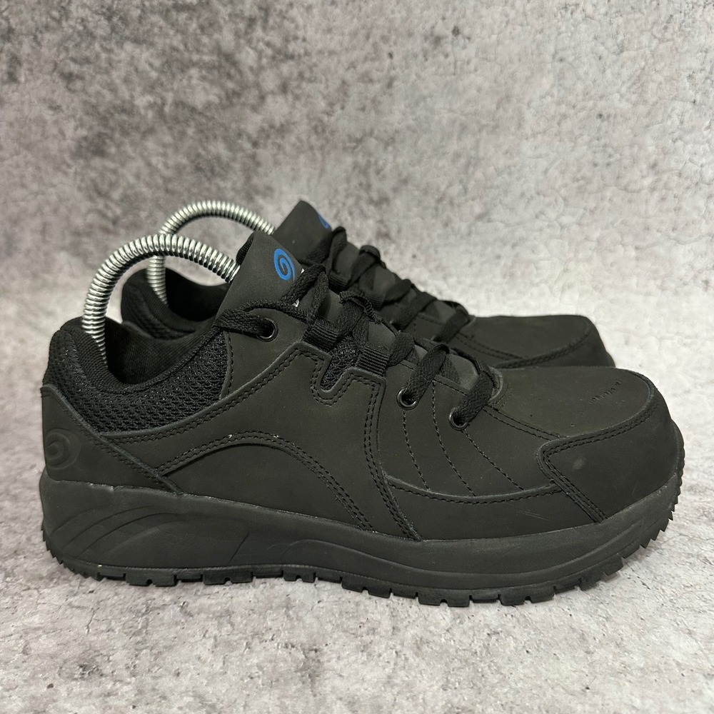 Nautilus‎ N2530 Safety Toe Work Shoes Womens 8 Black Leather Slip Resistant EH